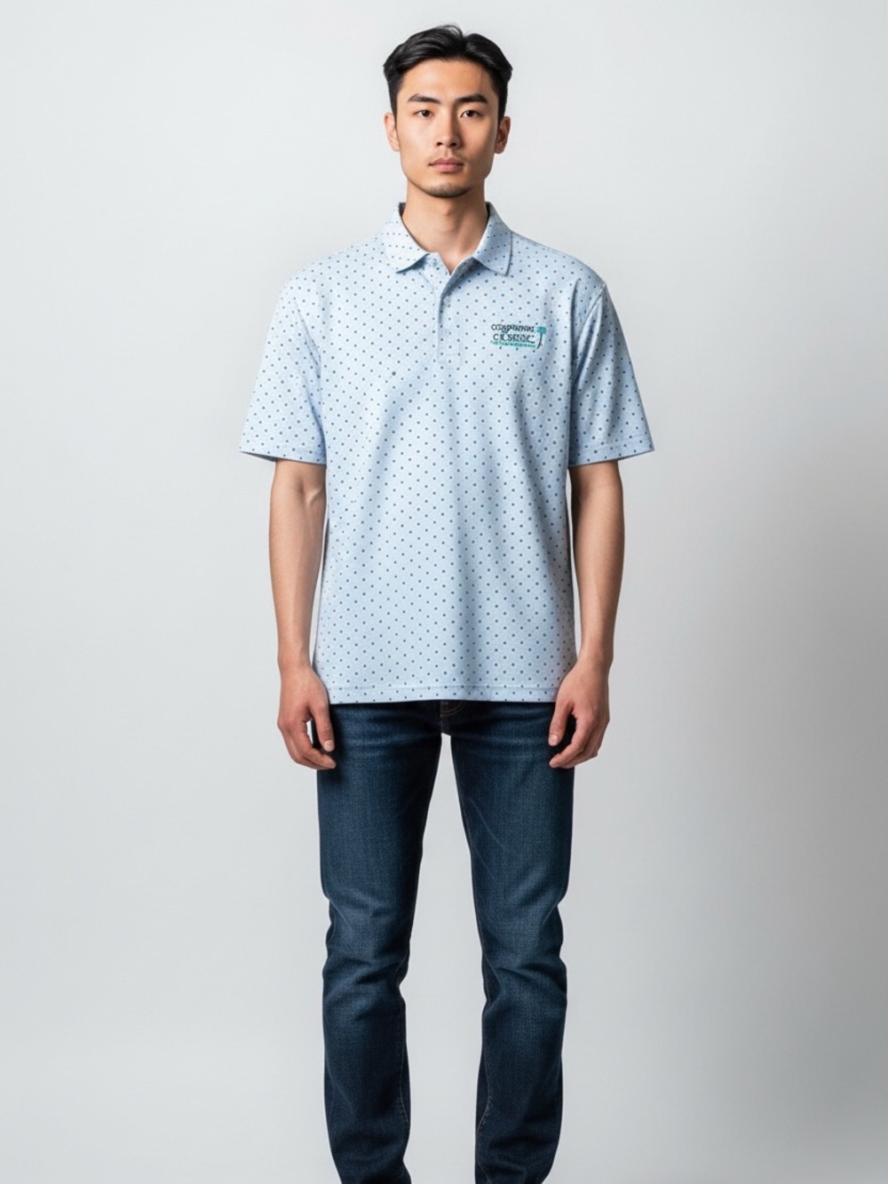 Levelwear Light Blue Patterned Men's Polo